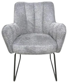 Eetkamerstoel - Kevin - stof Bjorn grof geweven lichtgrijs