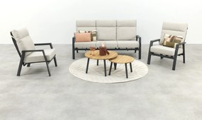 Lagos/Mindo verstelbare 5-zits stoel-bank loungeset - antraciet