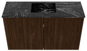 Mondiaz Joya DLux 70cm toiletmeubel walnut met wastafel faye midden zonder kraangat lava