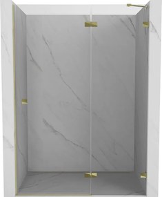 Mexen Lunar douchedeur scharnierend rechts 135 cm, transparant, goud - 834-135-000-50-00-P