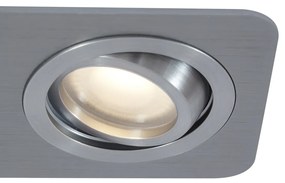 Buitenlamp Set van 6 afgeronde inbouwspots gunmetal GU10 50mm draai- en kantelbaar IP44 2-lichts - Alberto Modern GU10 IP44 Buitenverlichting Lamp