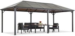 Tuinhuisje Milos 3x6m met muggennet Tuinpunt grijs
