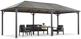 Tuinhuisje Milos 3x6m met muggennet Tuinpunt grijs