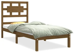 vidaXL Bedframe massief hout honingbruin 75x190 cm 2FT6 Small Single