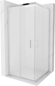 Mexen Rio vierkante douchecabine 90 x 90 cm, matglas, chroom - 860-090-090-01-30