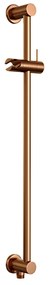 Brauer Copper Edition thermostatische inbouw regendouche met staafhanddouche, gebogen muurarm, glijstang en hoofddouche 30cm set 64 koper geborsteld PVD