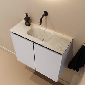 Mondiaz Ture DLux toiletmeubel 60cm cale met wastafel ostra midden zonder kraangat