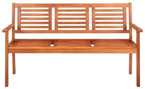 vidaXL Driezits tuinbank 150 cm massief eucalyptushout