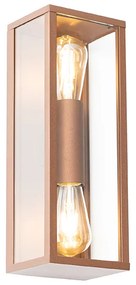 Industriële wandlamp roestbruin 38 cm 2-lichts IP44 - Charlois