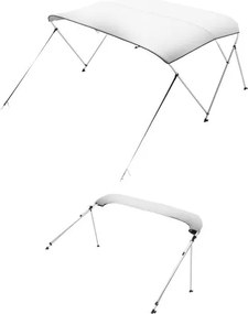 VEVOR Bimini Top Bootkap Zonnescherm (3 Bogen) Gemaakt van 600D Polyester met Aluminiumlegering Frame, Waterdichte Zonnescherm Bootluifel met Opbergtas, 137-152 cm (B) Lichtgrijs
