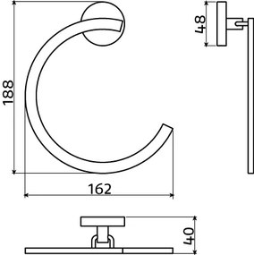 Clou Flat handdoekring chroom