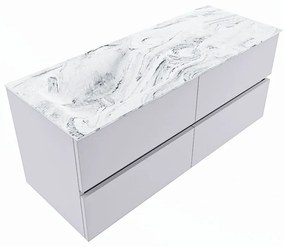 Mondiaz Vica DLux badmeubel 120cm cale 4 lades met wastafel glace links zonder kraangat