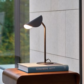 Tafellamp in mat zwart metaal, richtbaar, Funambule