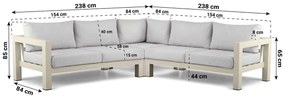Hoek loungeset 5 personen Aluminium Taupe  Lifestyle Garden Furniture Luca