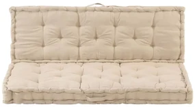 vidaXL Palletvloerkussens 2 st katoen beige