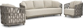 Stoel en Bank Loungeset 5 personen Rope Taupe  Santika Furniture Santika