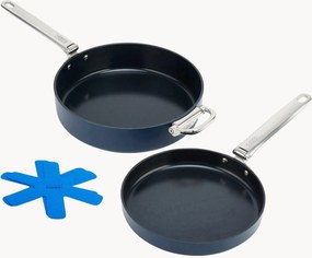 Koekenpannen Space met antiaanbaklaag en panbeschermer, 3-delig