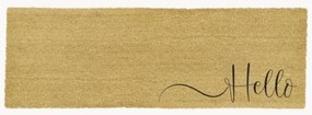 Handgemaakte kokos deurmat Hello