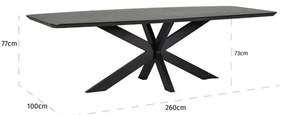 Richmond Interiors Bonvoy Eettafel Deens Ovaal Met Schuine Rand Zwart 235 Cm - 235 X 100cm.