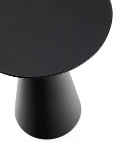 Kave Home Wilshire Ronde Bijzettafel Mat Glas Zwart 35 Cm - 35 X 35cm.