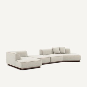 Open hoekbank links XL in gevlekte canvas, Jacopo