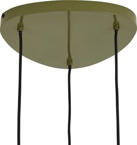 Retro hanglamp groen met metalen kap 6-lichts - Macaron