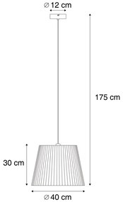 Buiten hanglamp zwart met zwarte kap van touw IP44 - CavaJapandi Minimalistisch E27 IP44 Buitenverlichting rond