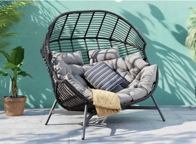Aluminium tuinligstoel voor 2 personen Tulum Garden Point antraciet
