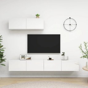 vidaXL Tv-meubelen 3 st spaanplaat hoogglans wit
