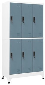 vidaXL Lockerkast 90x45x180 cm staal lichtgrijs en donkergrijs