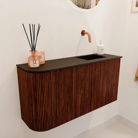 Mondiaz Joya 80cm toiletmeubel ronding links ruby met wastafel faye rechts zonder kraangat urban