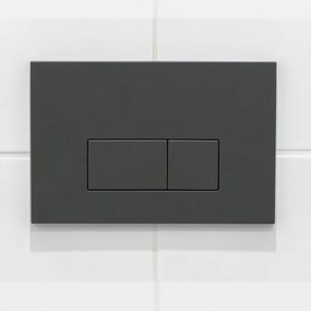 QeramiQ Dely Swirl Toiletset - 36.3x51.7cm - Geberit UP320 Burda inbouwreservoir - slimzitting - bedieningsplaat antraciet mat - rechthoekige knoppen - mat zwart 0701131/SW1102377/SW1000768/SW1026258