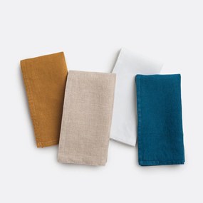 Set van 4 servetten van gewassen linnen Victorine