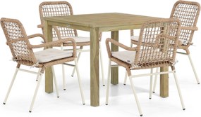 Tuinset 4 personen 90 cm Aluminium/Rope Taupe De Laan Projects