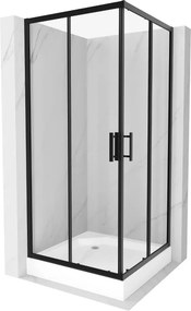 Mexen Rio vierkante douchecabine 90 x 90 cm, transparant, zwart + douchebak, wit - 860-090-090-70-00-4510