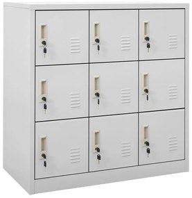 vidaXL Lockerkast 90x45x92,5 cm staal lichtgrijs