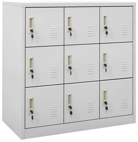 vidaXL Lockerkast 90x45x92,5 cm staal lichtgrijs