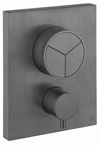 Crosswater Crossbox douchekraan - thermostatisch - geschikt voor 3 functies - push - slate (gunmetal) PROCBPUSH2500LBPT