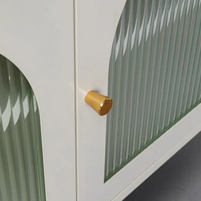 Kare Design Naxos Tv-meubel Met Ribbelglas Off White - 120x40x60cm.