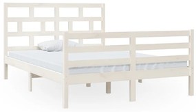 vidaXL Bedframe massief grenenhout wit 140x200 cm