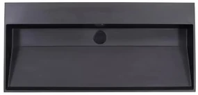 Lambini Designs Arona wastafel quartz 100cm zonder kraangat zwart mat