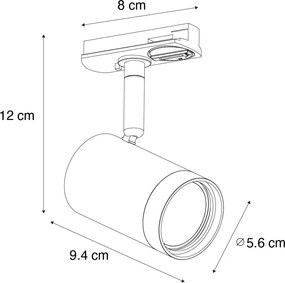 Moderne spot gunmetal voor railsysteem 1-fase  - Iconic Jeana