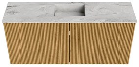 Mondiaz Joya DLux 90cm toiletmeubel oak met wastafel faye midden zonder kraangat glace