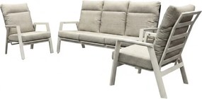 Barolo stoel bank loungeset 3-delig verstelbaar aluminium latte