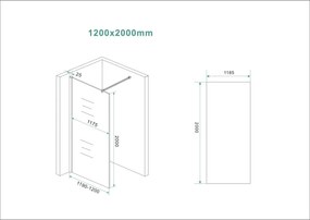 Mueller Slimline glaswand 120x200cm brons rookglas