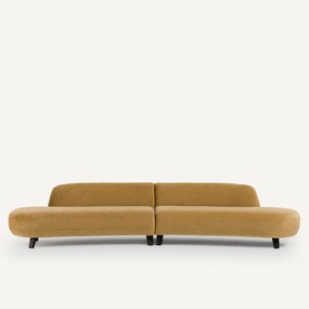 6-zits bank in linnen fluweel, Rosebury, ontwerp door Emmanuel Gallina