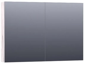 BRAUER Plain Spiegelkast - 100x70x15cm - 2 links/rechtsdraaiende spiegeldeuren - MFC - Birch SK-PL100BR