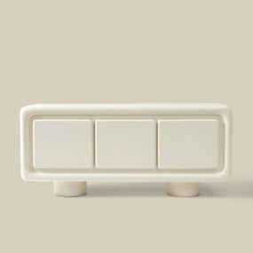 Wit Dressoir Organisch Betonlook - 183x47x82cm.