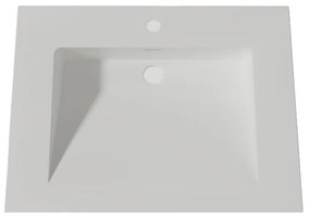 Lambini Designs Flora solid surface wastafel 60cm met kraangat wit mat