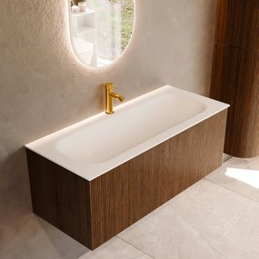 Mondiaz Kurve 110cm badmeubel dusk met 1 lade en wastafel big medium midden 1 kraangat